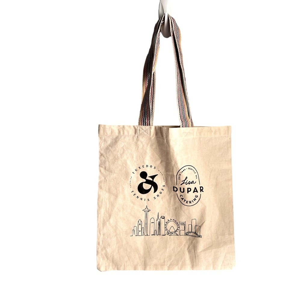 Seattle Washington Skyline Catering Promotional Canvas Tote Bag Thick Straps